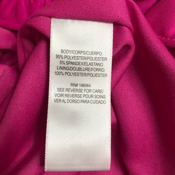 NWT Women's Donna Ricco Ruffle-Hem Sheath Mini Dress Fuchsia Size 14 - Picture 11 of 15